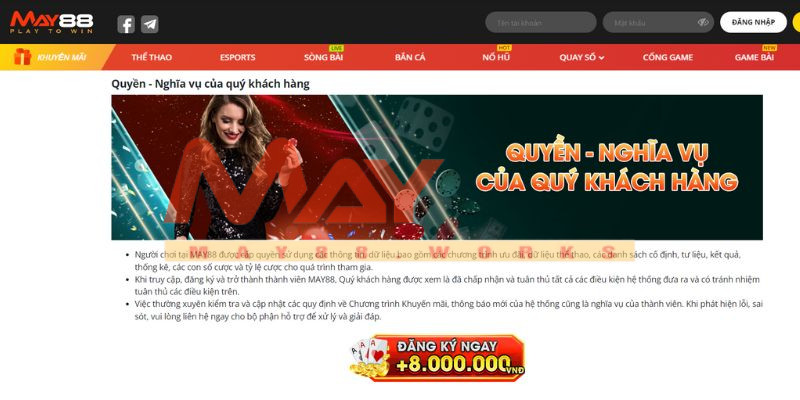 Tuân thủ các yêu cầu do website đề ra theo quy định cờ bạc có trách nhiệm