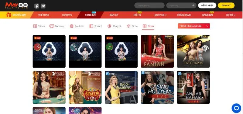 Sảnh cược casino tại nhà cái May88 đang được nhiều anh em yêu thích